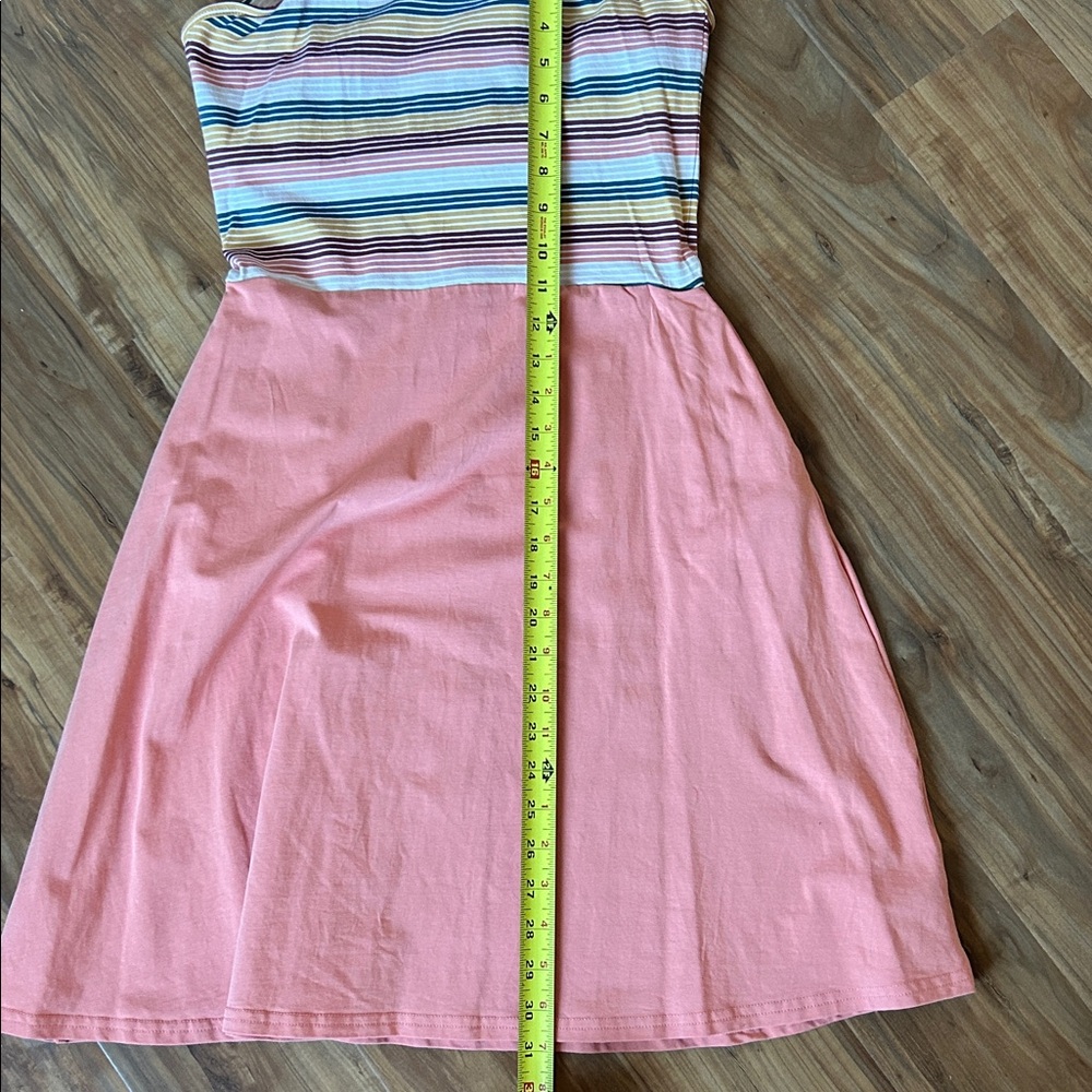 Pact Organic Cotton Stripe Fit & Flare Strappy Dress Boho Casual Size M - Picture 10 of 12